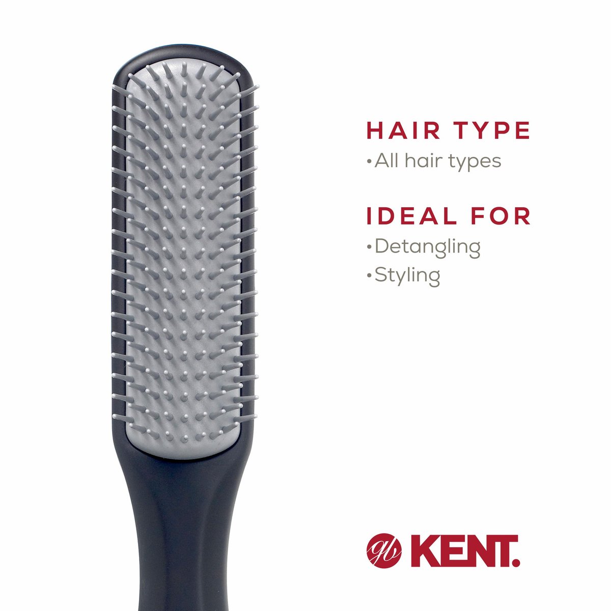 Kent KFM3 Gel Styling Hair Brush for Men – Ionic Anti-Static, Detangling & Smoothing for Short to Medium Hair Avelisse
