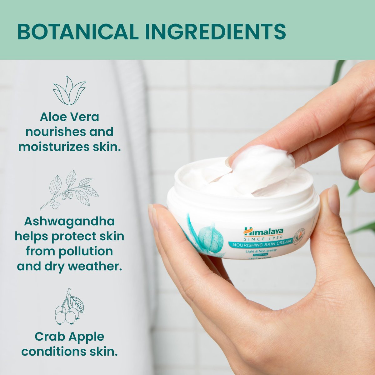 Himalaya Nourishing Skin Cream with Aloe Vera and Winter Cherry (Ashwagandha) - Face Moisturizer, 1.69 oz - görsel 7