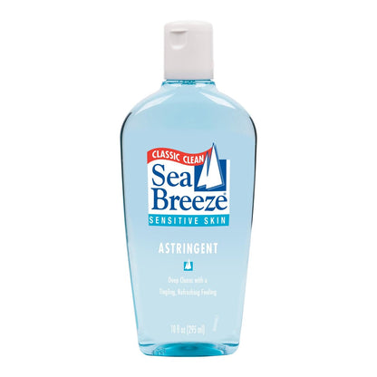 Sea Breeze Astringent Sensitive Skin - Facial Cleanser with Natural Oils for Deep Pore Cleansing and Acne Control - 10 oz