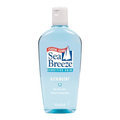 Sea Breeze Astringent Sensitive Skin - Facial Cleanser with Natural Oils for Deep Pore Cleansing and Acne Control - 10 oz