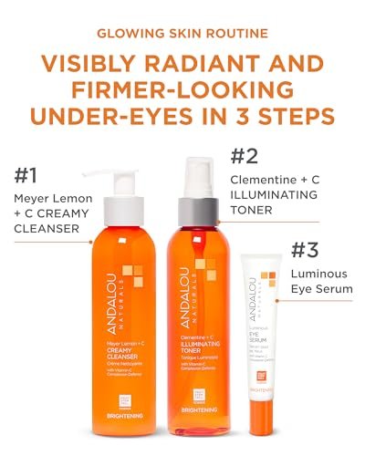 Andalou Naturals Luminous Eye Serum - Illuminating Under Eye Moisturizer for Dark Circles and Puffiness - With Vitamin C & Caffeine - 0.6 Oz - görsel 6