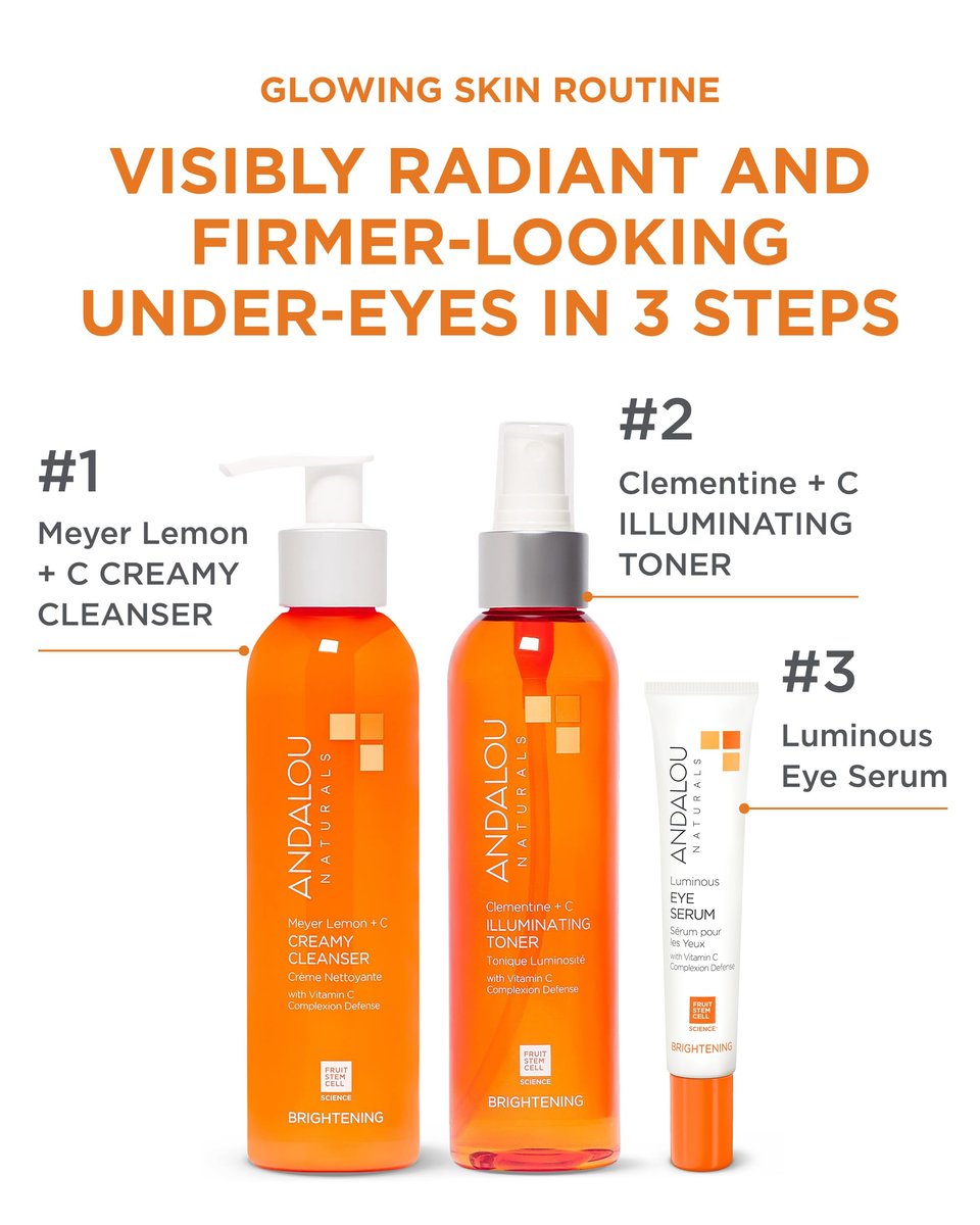 Andalou Naturals Luminous Eye Serum - Illuminating Under Eye Moisturizer for Dark Circles and Puffiness - With Vitamin C & Caffeine - 0.6 Oz - görsel 5