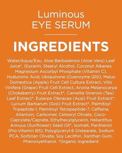 Andalou Naturals Luminous Eye Serum - Illuminating Under Eye Moisturizer for Dark Circles and Puffiness - With Vitamin C & Caffeine - 0.6 Oz - görsel 16