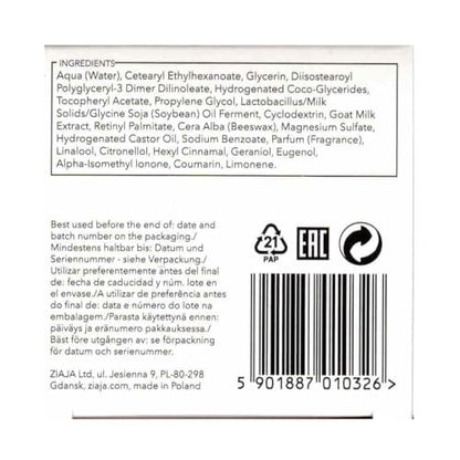 Ziaja Goat's Milk Night Cream - Nourishing Face Cream for Overnight Repair