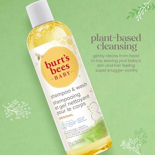 Burt's Bees Baby Shampoo & Wash, Tear Free, Original, 12 Ounce (Pack of 3) Avelisse
