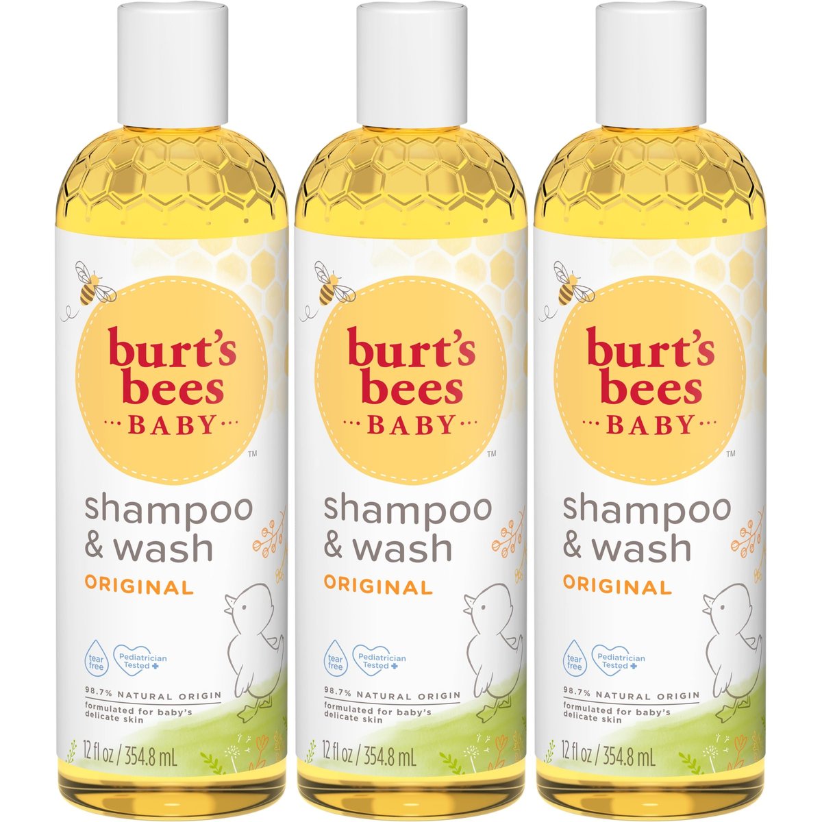 Burt's Bees Baby Shampoo & Wash, Tear Free, Original, 12 Ounce (Pack of 3) Avelisse