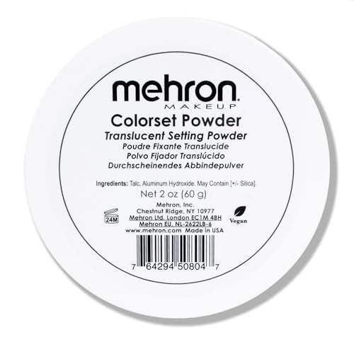 Mehron Makeup Colorset Powder – Translucent Setting Powder for Special Effects, Halloween & Film – 2 oz (60 g) Avelisse