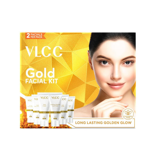 VLCC Natural Sciences Gold Facial Kit - Brightening & Rejuvenating Face Mask for Glowing Skin