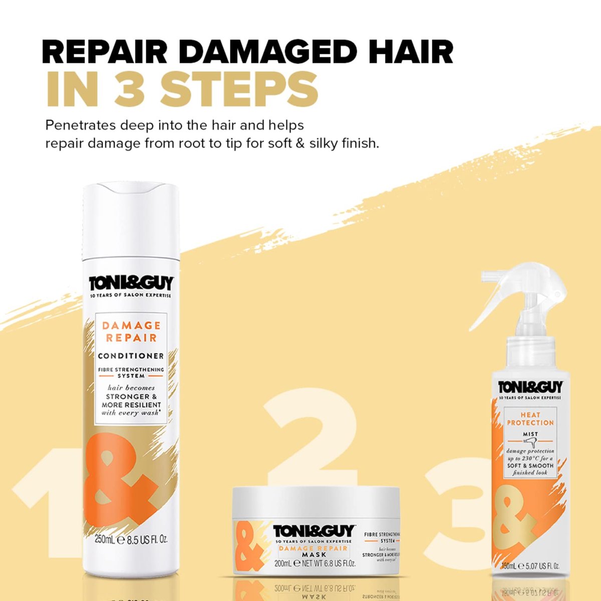 Toni & Guy Damage Repair Mask for Intense Reconstruction – 6.76 oz Unisex Hair Mask - görsel 11