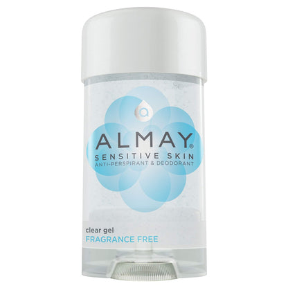 Almay Sensitive Skin Clear Gel Antiperspirant & Deodorant, Fragrance Free, 2.25 oz (Pack of 4)