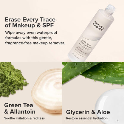 Paula's Choice Gentle Touch Oil Free Waterproof Makeup Remover with Aloe & Green Tea, 4.3 oz Avelisse