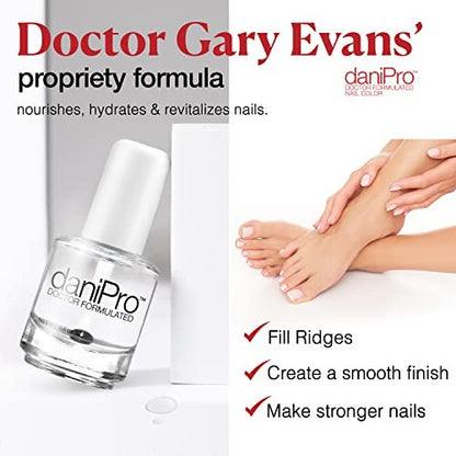 daniPro Doctor-Formulated Clear Base Coat Nail Polish – Strengthening Base Coat with Undecylenic Acid, Biotin & Vitamins for Healthier Nails (0.5 oz, Made in USA) Avelisse