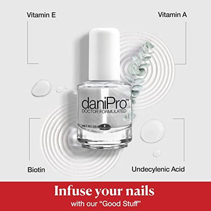 daniPro Doctor-Formulated Clear Base Coat Nail Polish – Strengthening Base Coat with Undecylenic Acid, Biotin & Vitamins for Healthier Nails (0.5 oz, Made in USA) Avelisse