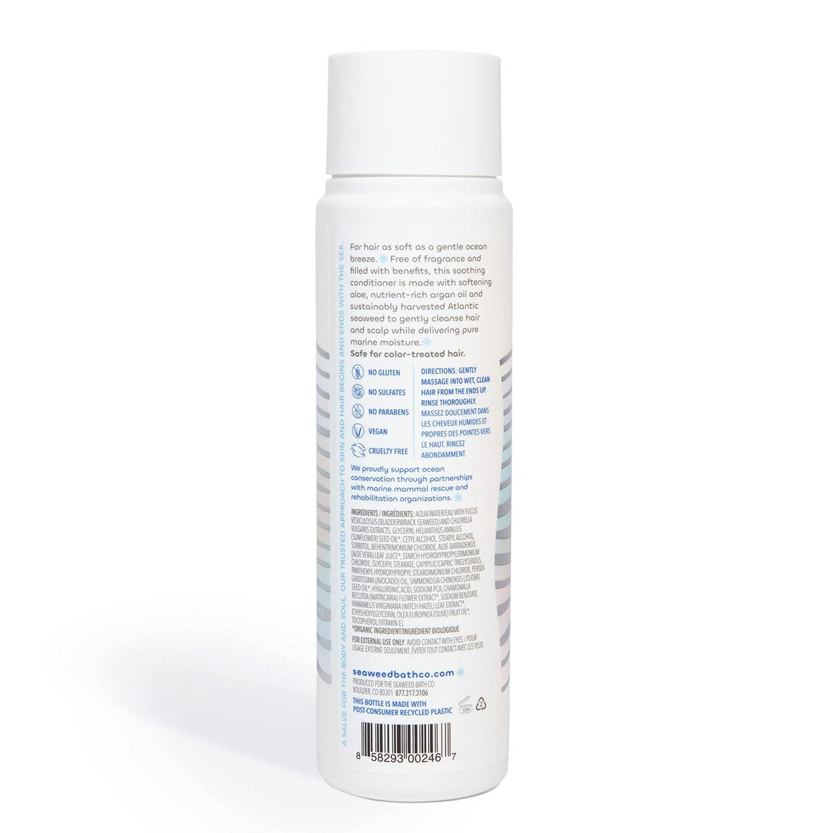Unscented Gentle Conditioner with Seaweed, Aloe & Argan Oil – 12 oz – The Seaweed Bath Co. Avelisse