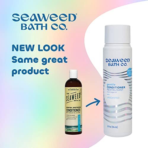 Unscented Gentle Conditioner with Seaweed, Aloe & Argan Oil – 12 oz – The Seaweed Bath Co. Avelisse