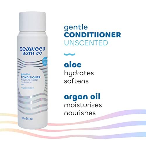 Unscented Gentle Conditioner with Seaweed, Aloe & Argan Oil – 12 oz – The Seaweed Bath Co. Avelisse