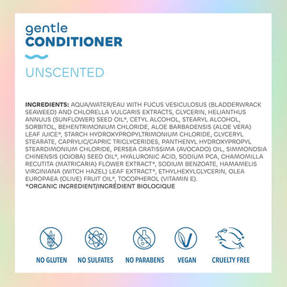 Unscented Gentle Conditioner with Seaweed, Aloe & Argan Oil – 12 oz – The Seaweed Bath Co. Avelisse
