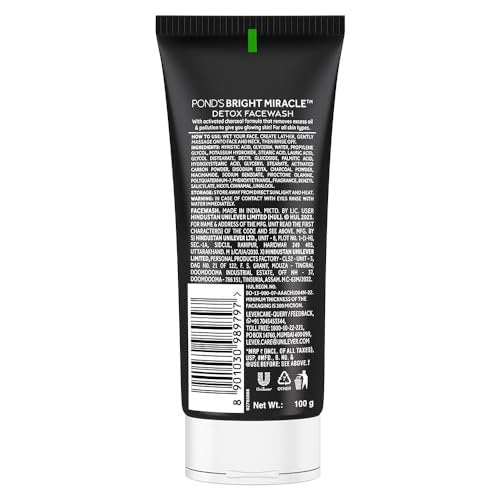 POND'S Bright Miracle Activated Charcoal Face Wash, 100g - Deep Clean & Brighten - görsel 4