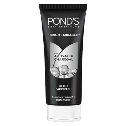 POND'S Bright Miracle Activated Charcoal Face Wash, 100g - Deep Clean & Brighten