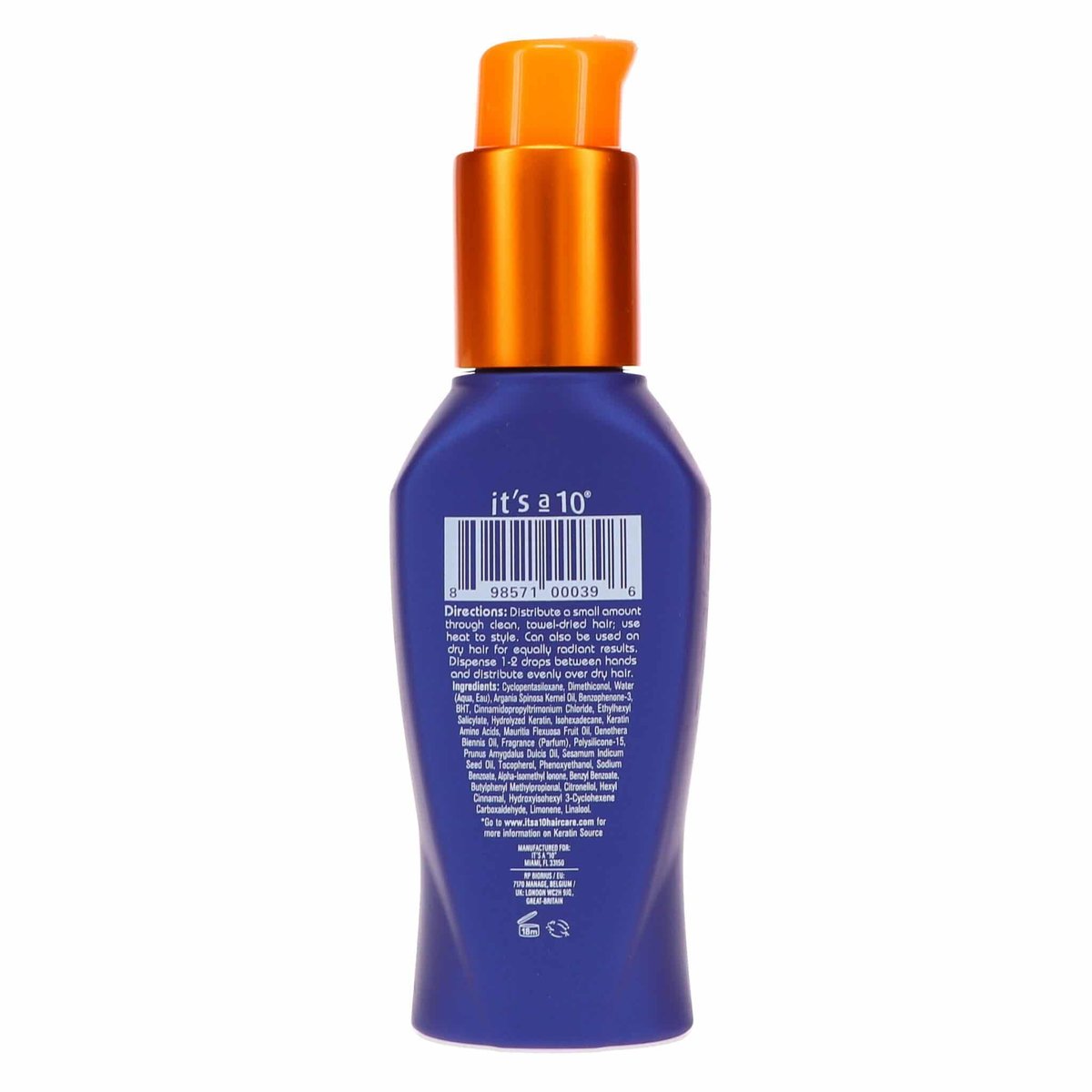 It's a 10 Haircare Miracle Oil Plus Keratin - 3 fl. oz. | Hair Treatment Oil for Silky, Shiny Hair Avelisse