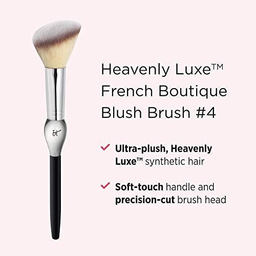 IT Cosmetics Heavenly Luxe French Boutique Blush Brush #4 - Angled Blush Brush for Cheeks - Liquid & Powder Blush Brush Avelisse