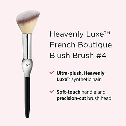 IT Cosmetics Heavenly Luxe French Boutique Blush Brush #4 - Angled Blush Brush for Cheeks - Liquid & Powder Blush Brush Avelisse
