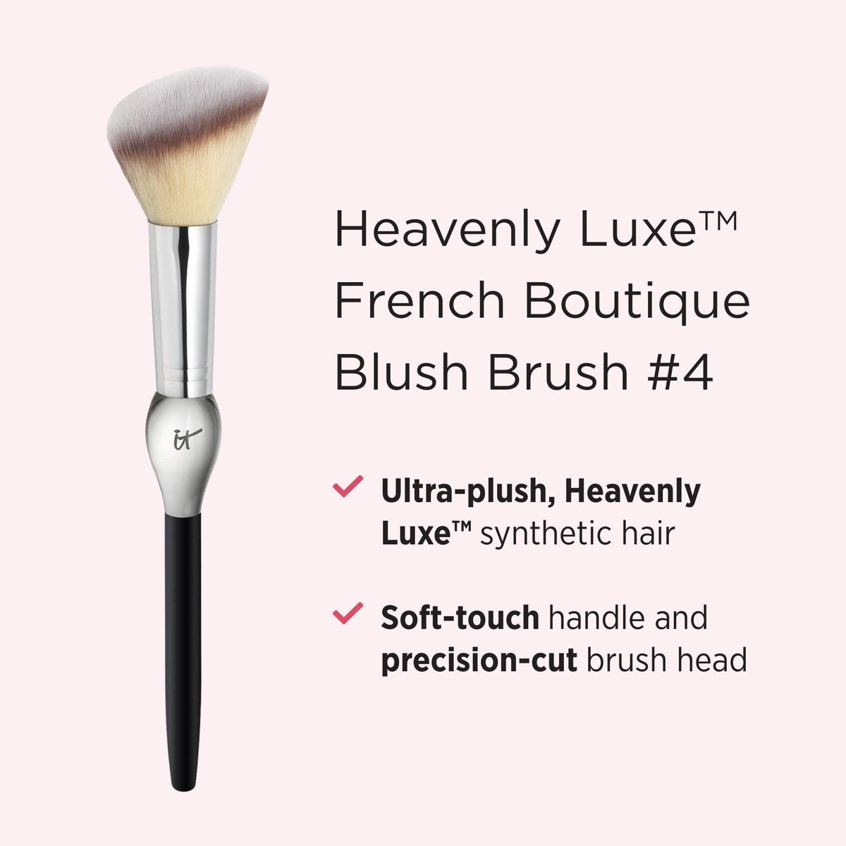 IT Cosmetics Heavenly Luxe French Boutique Blush Brush #4 - Angled Blush Brush for Cheeks - Liquid & Powder Blush Brush Avelisse