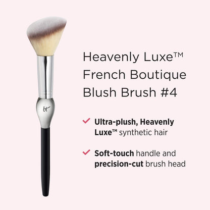 IT Cosmetics Heavenly Luxe French Boutique Blush Brush #4 - Angled Blush Brush for Cheeks - Liquid & Powder Blush Brush Avelisse