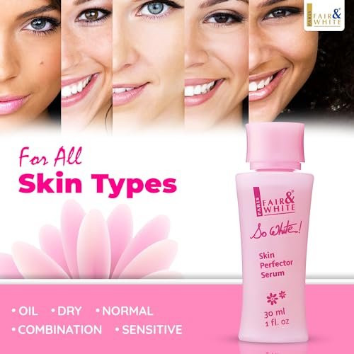 FAIR & WHITE So White Skin Brightening Serum 30ml - With Kojic Acid and Castor Oil for Face, Elbows, Knees, Feet Avelisse