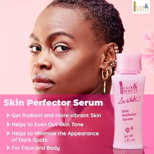 FAIR & WHITE So White Skin Brightening Serum 30ml - With Kojic Acid and Castor Oil for Face, Elbows, Knees, Feet Avelisse
