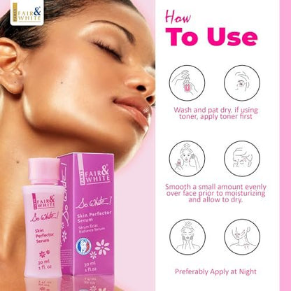 FAIR & WHITE So White Skin Brightening Serum 30ml - With Kojic Acid and Castor Oil for Face, Elbows, Knees, Feet Avelisse