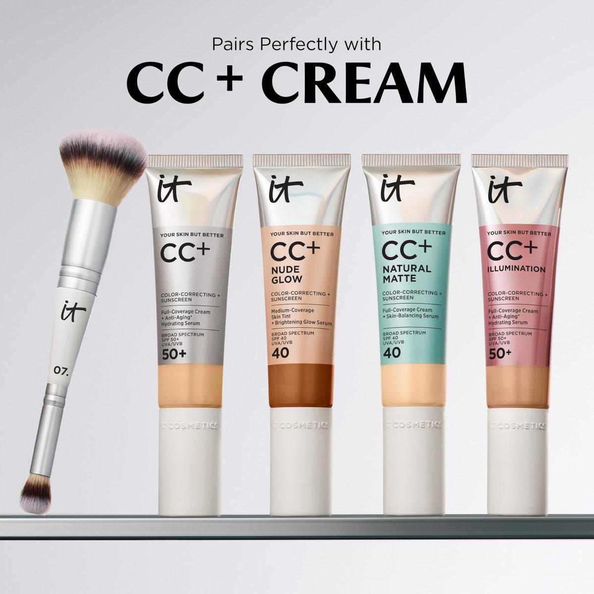 IT Cosmetics Heavenly Luxe Complexion Perfection Brush #7 - Dual-Ended Premium Makeup Brush for Foundation, Concealer & Contour, Ultra-Soft Synthetic Fibers, Airbrush Finish, Pro-Hygienic, Cruelty-Free Avelisse
