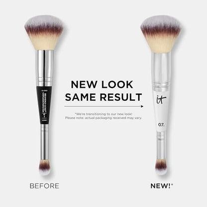 IT Cosmetics Heavenly Luxe Complexion Perfection Brush #7 - Dual-Ended Premium Makeup Brush for Foundation, Concealer & Contour, Ultra-Soft Synthetic Fibers, Airbrush Finish, Pro-Hygienic, Cruelty-Free Avelisse