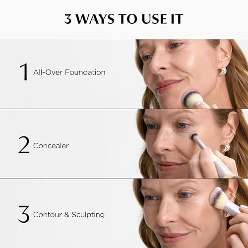 IT Cosmetics Heavenly Luxe Complexion Perfection Brush #7 - Dual-Ended Premium Makeup Brush for Foundation, Concealer & Contour, Ultra-Soft Synthetic Fibers, Airbrush Finish, Pro-Hygienic, Cruelty-Free Avelisse