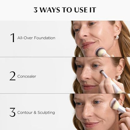 IT Cosmetics Heavenly Luxe Complexion Perfection Brush #7 - Dual-Ended Premium Makeup Brush for Foundation, Concealer & Contour, Ultra-Soft Synthetic Fibers, Airbrush Finish, Pro-Hygienic, Cruelty-Free Avelisse
