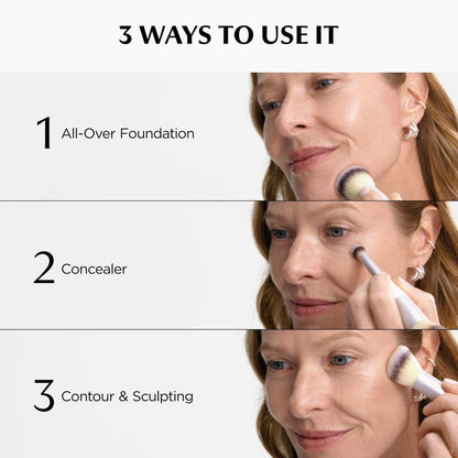 IT Cosmetics Heavenly Luxe Complexion Perfection Brush #7 - Dual-Ended Premium Makeup Brush for Foundation, Concealer & Contour, Ultra-Soft Synthetic Fibers, Airbrush Finish, Pro-Hygienic, Cruelty-Free Avelisse