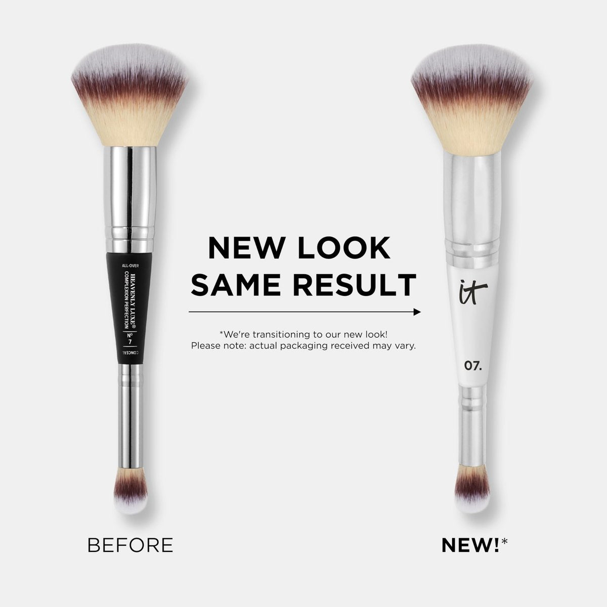 IT Cosmetics Heavenly Luxe Complexion Perfection Brush #7 - Dual-Ended Premium Makeup Brush for Foundation, Concealer & Contour, Ultra-Soft Synthetic Fibers, Airbrush Finish, Pro-Hygienic, Cruelty-Free Avelisse