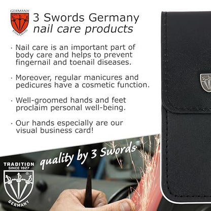 3 Swords Germany Double Sided Sapphire Metal Pocket Nail File – Fine & Coarse – Made in Solingen, Germany