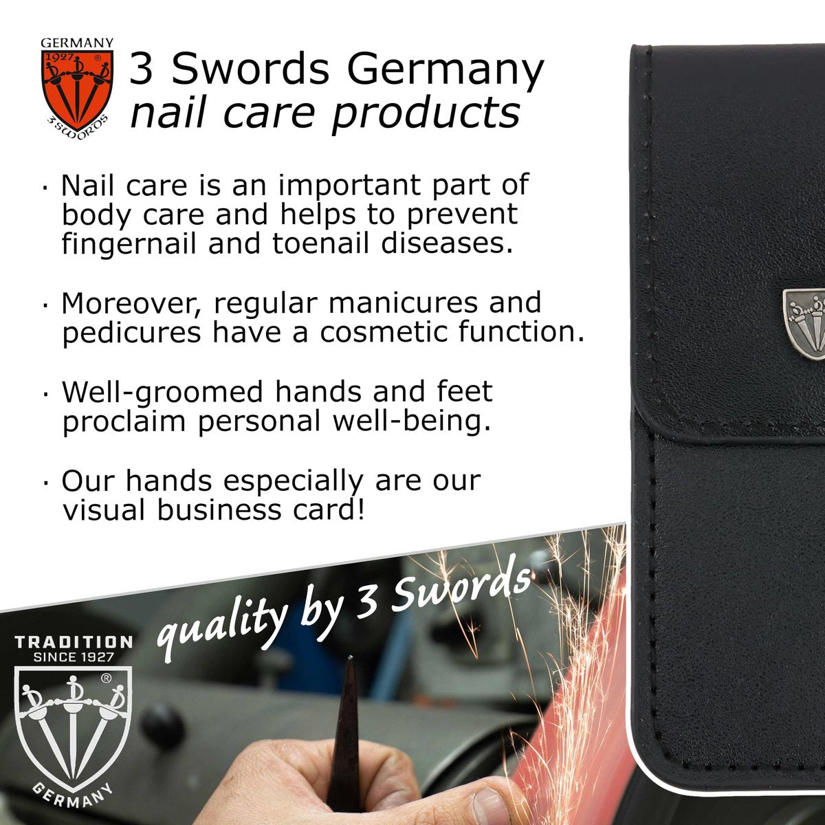 3 Swords Germany Double Sided Sapphire Metal Pocket Nail File – Fine & Coarse – Made in Solingen, Germany - görsel 13