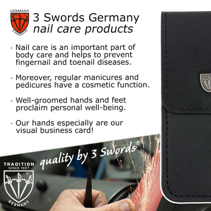 3 Swords Germany Double Sided Sapphire Metal Pocket Nail File – Fine & Coarse – Made in Solingen, Germany