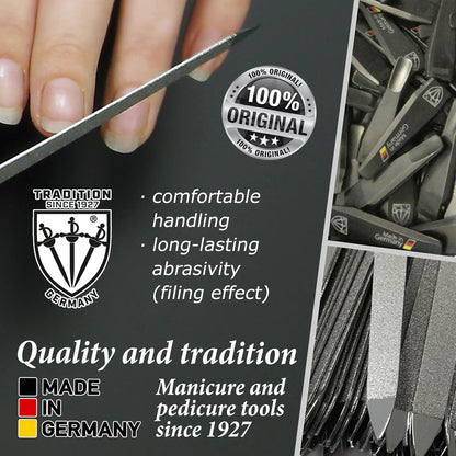 3 Swords Germany Double Sided Sapphire Metal Pocket Nail File – Fine & Coarse – Made in Solingen, Germany
