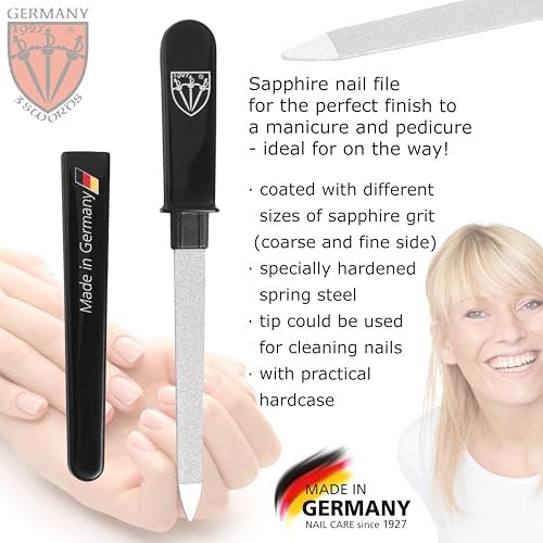 3 Swords Germany Double Sided Sapphire Metal Pocket Nail File – Fine & Coarse – Made in Solingen, Germany - görsel 4