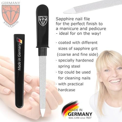 3 Swords Germany Double Sided Sapphire Metal Pocket Nail File – Fine & Coarse – Made in Solingen, Germany