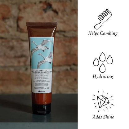 Davines Naturaltech Wellbeing Conditioner - Gentle Cleansing & Hydrating Conditioner with Echinacea for All Hair Types, 5.07 oz Avelisse
