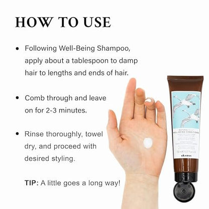 Davines Naturaltech Wellbeing Conditioner - Gentle Cleansing & Hydrating Conditioner with Echinacea for All Hair Types, 5.07 oz Avelisse