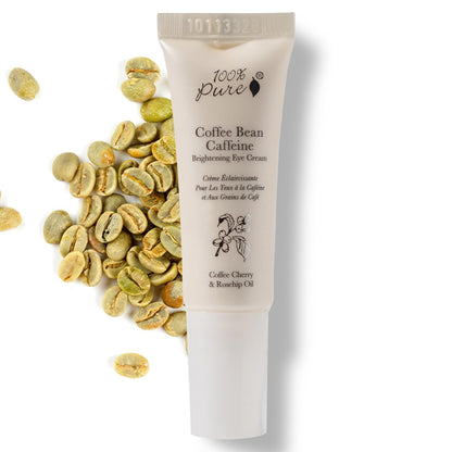 100% PURE Coffee Bean Caffeine Eye Cream - Reduce Puffiness, Dark Circles, and Wrinkles - Vegan Under Eye Treatment with Green Tea, Rose Hip, Vitamin E - 0.3 oz Avelisse