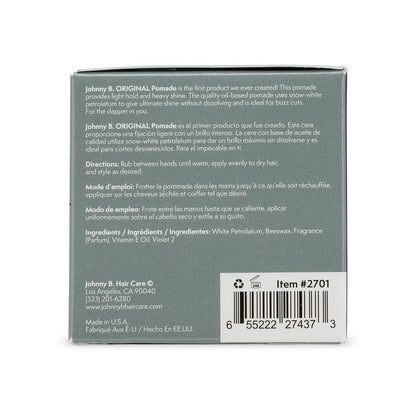 JOHNNY B. Original Oil-Based Professional Pomade for Men – Gluten-Free, 3 oz. Avelisse