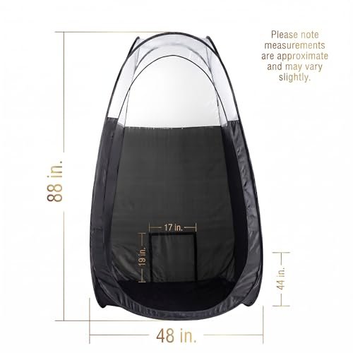 Naked Sun XL Portable Spray Tan Tent – Extra Large Pop Up Tent for Professional Tanning, Heavy Duty Fabric Mobile Spray Room with Carrying Bag & Easy Clean Floor - Black Avelisse