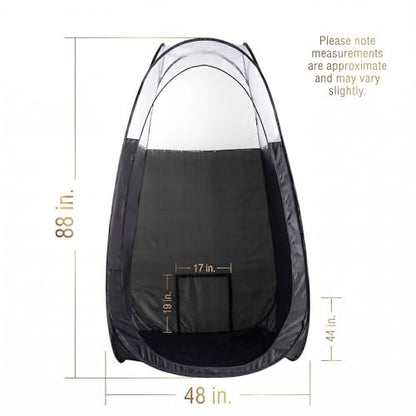 Naked Sun XL Portable Spray Tan Tent – Extra Large Pop Up Tent for Professional Tanning, Heavy Duty Fabric Mobile Spray Room with Carrying Bag & Easy Clean Floor - Black Avelisse