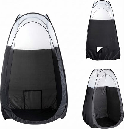Naked Sun XL Portable Spray Tan Tent – Extra Large Pop Up Tent for Professional Tanning, Heavy Duty Fabric Mobile Spray Room with Carrying Bag & Easy Clean Floor - Black Avelisse